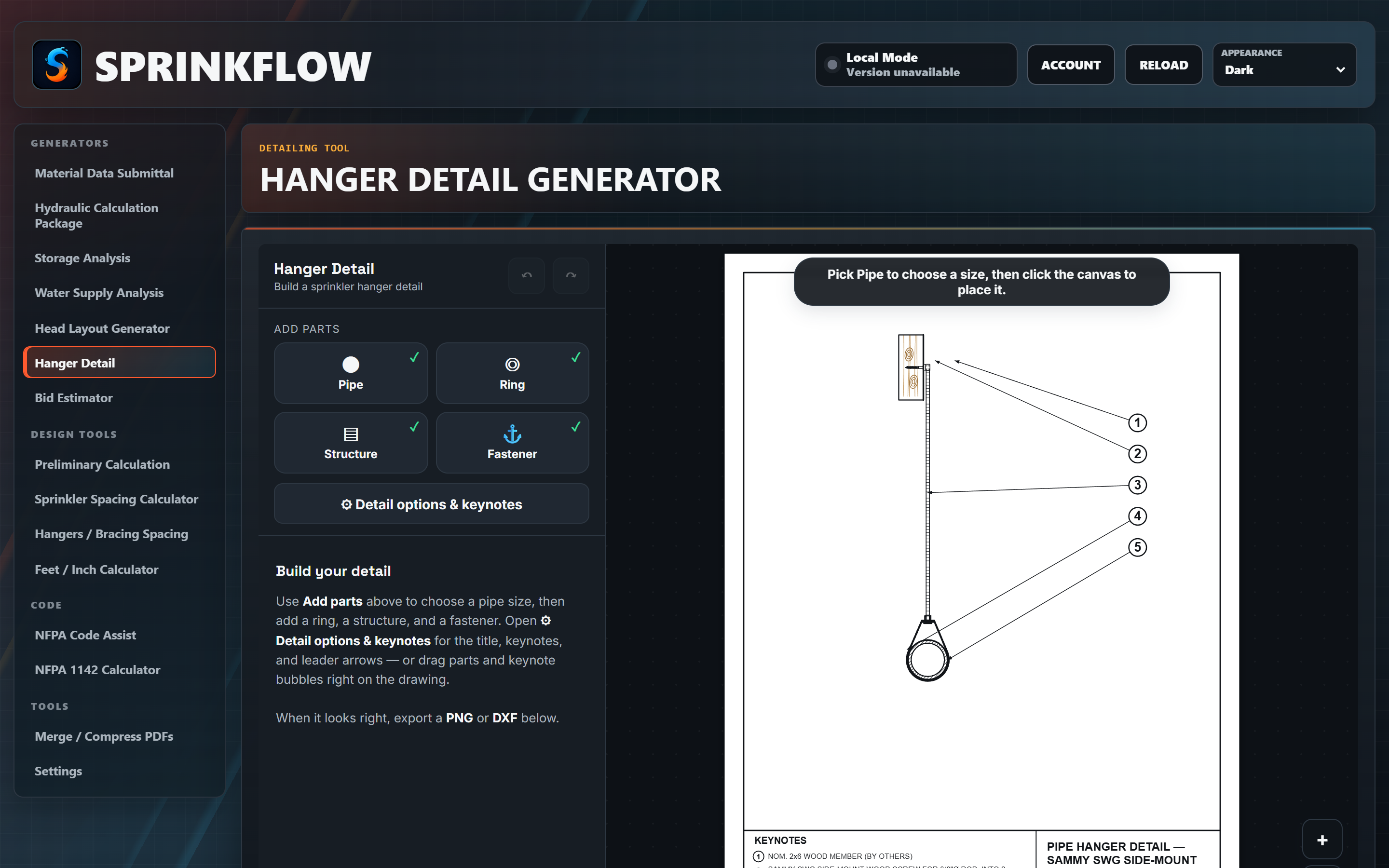 Hanger detail generator