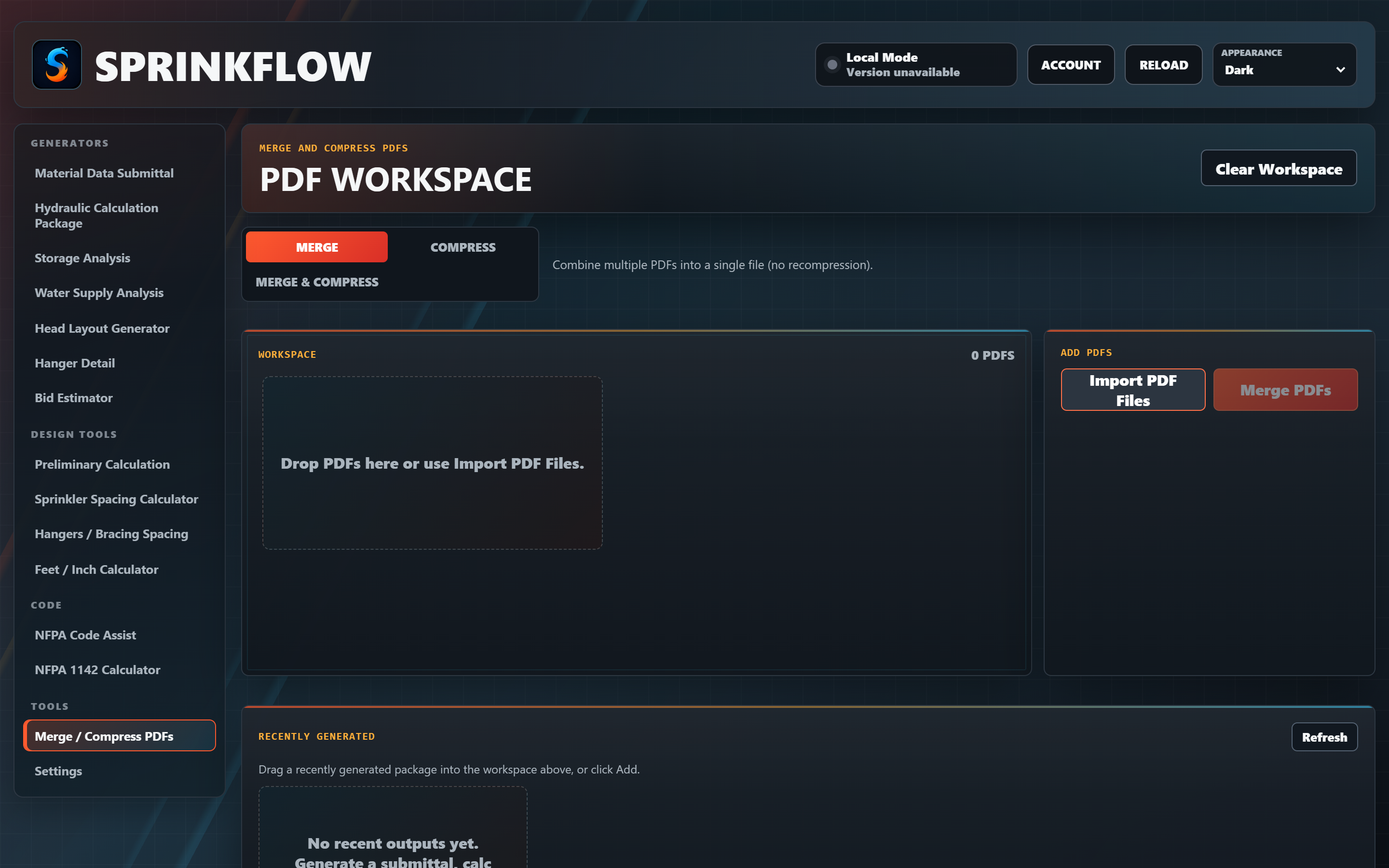 Merge and compress PDF workspace